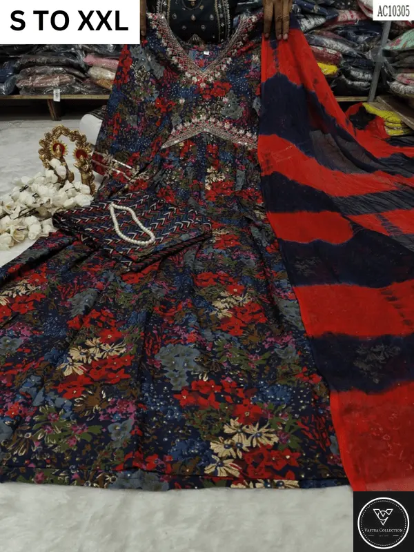 HEAVY ALIACUT KURTA PANT DUPATTA S TO XXL - DESIGN 55 - VASTRA COLLECTION