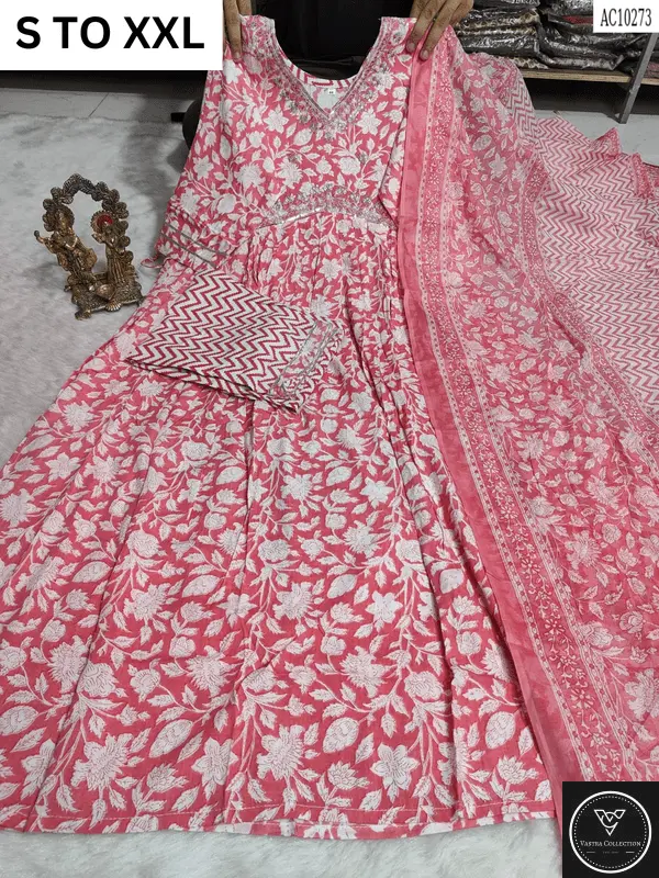 HEAVY ALIACUT KURTA PANT DUPATTA S TO XXL - DESIGN 56 - VASTRA COLLECTION