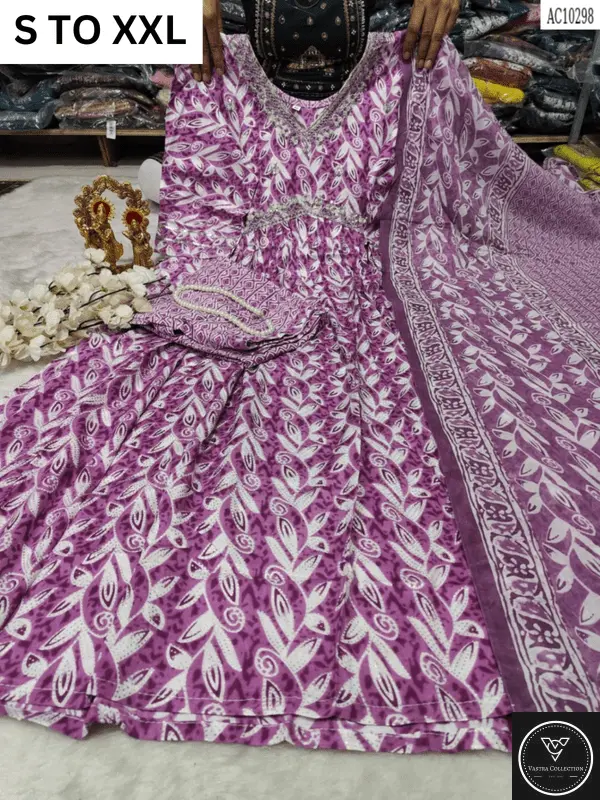 HEAVY ALIACUT KURTA PANT DUPATTA S TO XXL - DESIGN 6 - VASTRA COLLECTION