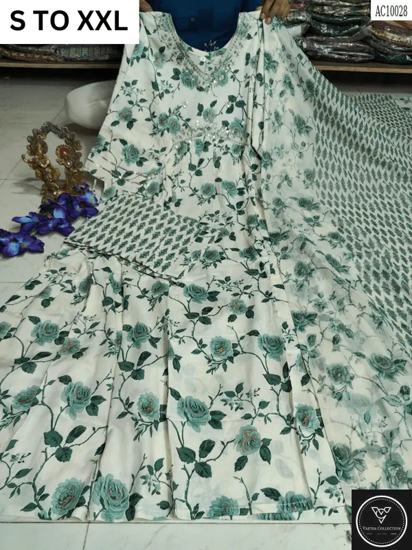 HEAVY ALIACUT KURTA PANT DUPATTA S TO XXL - DESIGN 9 - VASTRA COLLECTION