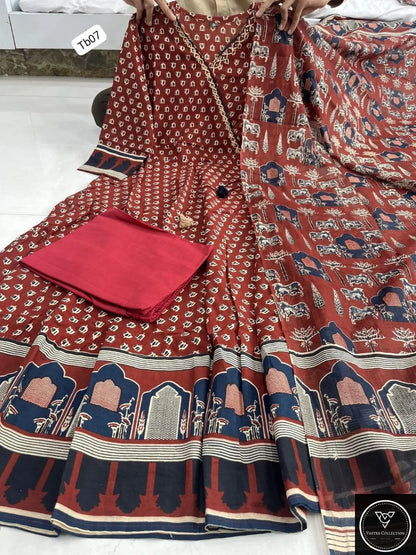 HEAVY ANARKALI KURTA PANT DUPATTA S TO 10XL - DESIGN 11 - VASTRA COLLECTION