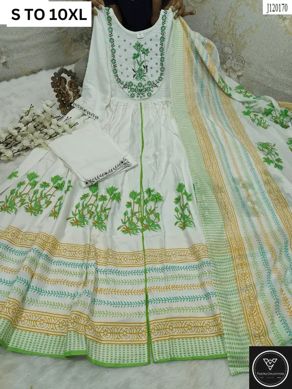 HEAVY ANARKALI KURTA PANT DUPATTA S TO 10XL - DESIGN 31 - VASTRA COLLECTION