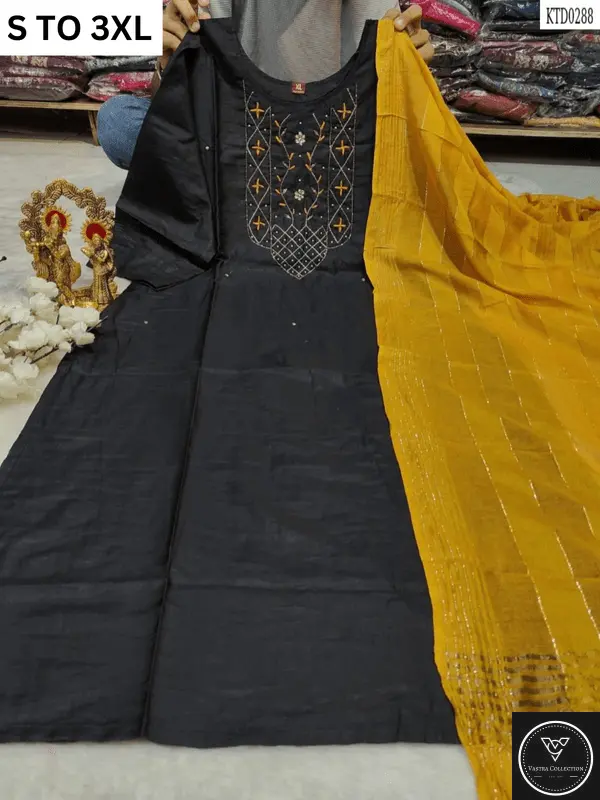 HEAVY MUSLIN COTTON SOFT KURTA DUPATTA S TO 3XL - DESIGN 3 - VASTRA COLLECTION