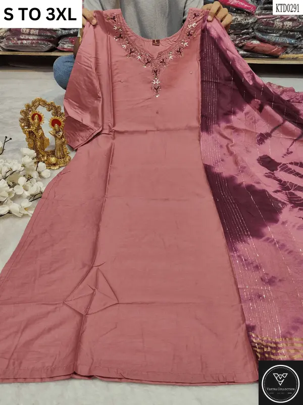 HEAVY MUSLIN COTTON SOFT KURTA DUPATTA S TO 3XL - DESIGN 39 - VASTRA COLLECTION