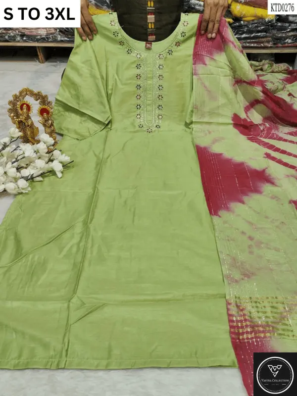 HEAVY MUSLIN COTTON SOFT KURTA DUPATTA S TO 3XL - DESIGN 4 - VASTRA COLLECTION