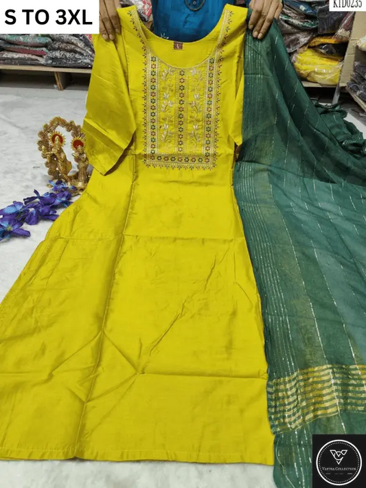 HEAVY MUSLIN COTTON SOFT KURTA DUPATTA S TO 3XL - DESIGN 46 - VASTRA COLLECTION