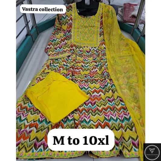 HEAVY NAIRACUT KURTA PANT DUPATTA S TO 10XL - DESIGN 6 - VASTRA COLLECTION