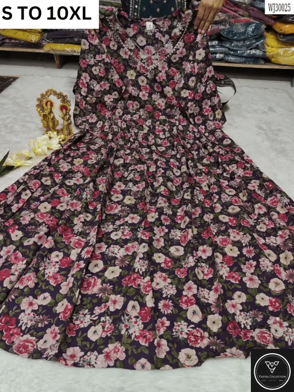 Readymade long gown full flair S TO 10XL - DESIGN 5 - VASTRA COLLECTION